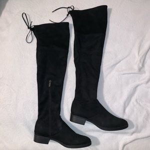 Black Suede Over-The-Knee Boots
